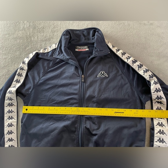 Kappa Track Jacket Men's Medium Navy Blue Full Zip Up Tape Stripe Retro - Picture 7 of 16